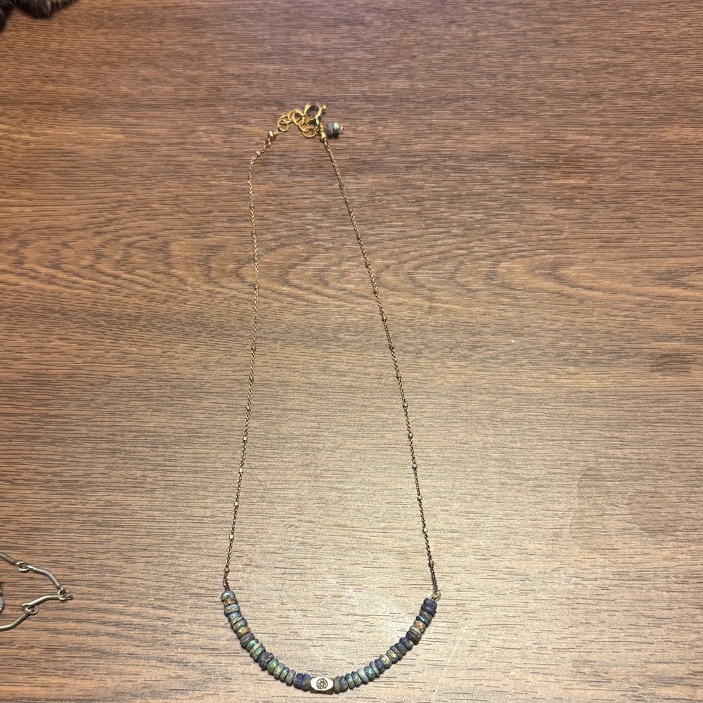 Elegant Gold and Blue Beaded Necklace